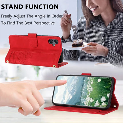 For Samsung Galaxy A06 Case Tulip Leather Phone Cover with 5 Card Slots Wallet