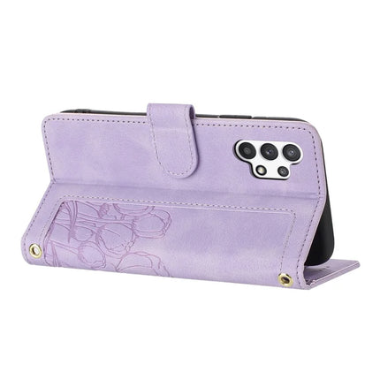 For Samsung Galaxy A32 5G / M32 5G Case Tulip Leather Phone Cover with 5 Card Slots Wallet