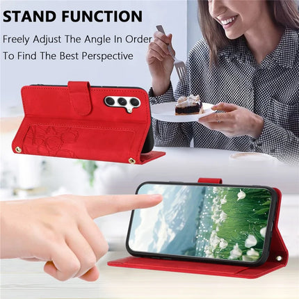 For Samsung Galaxy A54 5G Case Tulip Leather Phone Cover with 5 Card Slots Wallet