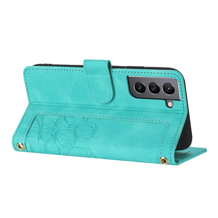 For Samsung Galaxy S22 5G Case Tulip Leather Phone Cover with 5 Card Slots Wallet