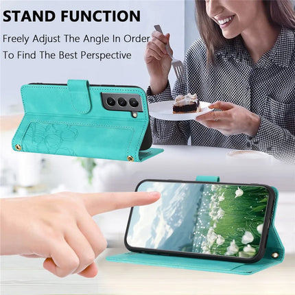 For Samsung Galaxy S22 5G Case Tulip Leather Phone Cover with 5 Card Slots Wallet