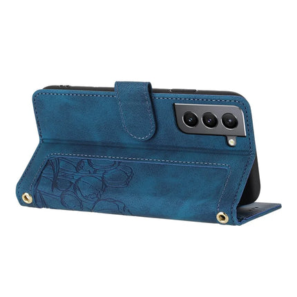 For Samsung Galaxy S22 5G Case Tulip Leather Phone Cover with 5 Card Slots Wallet