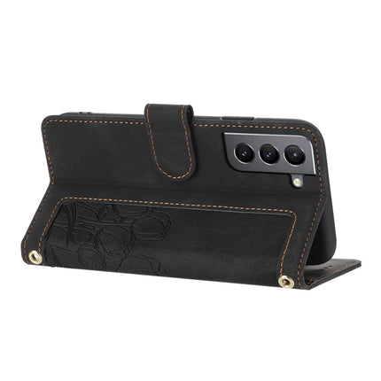 For Samsung Galaxy S22 5G Case Tulip Leather Phone Cover with 5 Card Slots Wallet