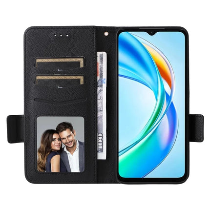 For Honor X5b / X5b Plus Case Litchi Texture PU Leather Wallet Flip Phone Cover