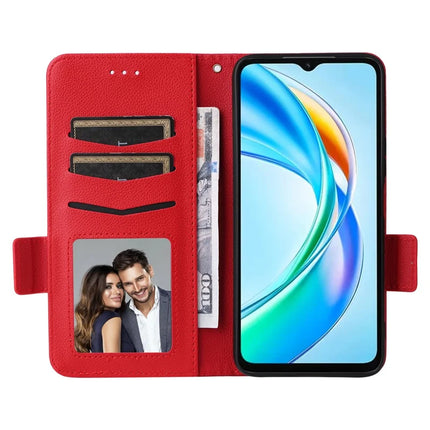 For Honor X5b / X5b Plus Case Litchi Texture PU Leather Wallet Flip Phone Cover