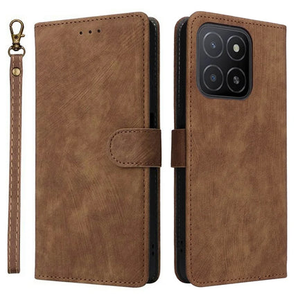 For Honor X5b / X5b Plus Wallet Case RFID Blocking PU Leather Cover Stand View - Brown