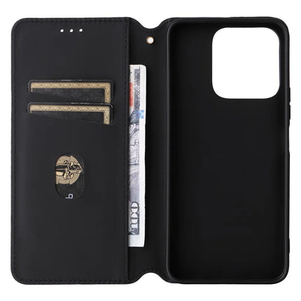 For Honor X5b / X5b Plus Wallet Case Rhombus Imprinted Leather Phone Cover