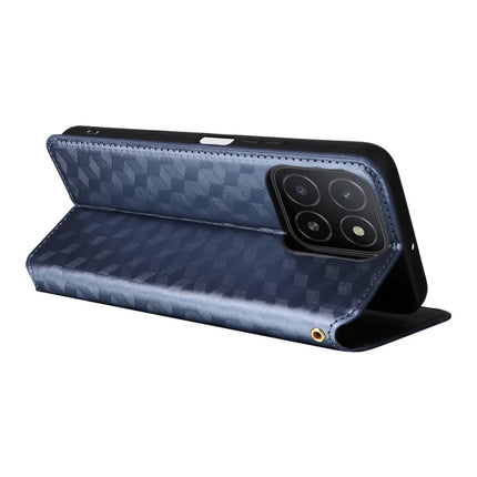 For Honor X5b / X5b Plus Wallet Case Rhombus Imprinted Leather Phone Cover