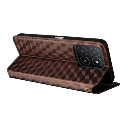 For Honor X5b / X5b Plus Wallet Case Rhombus Imprinted Leather Phone Cover