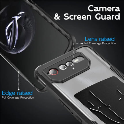 For Asus ROG Phone 7 5G / Phone 6 5G Shield Heat Dissipation Phone Case Liquid Silicone+PC Back Cover