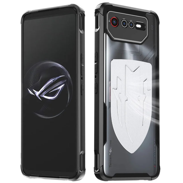 For Asus ROG Phone 7 5G / Phone 6 5G Shield Heat Dissipation Phone Case Liquid Silicone+PC Back Cover - Silver