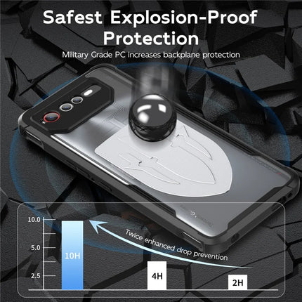 For Asus ROG Phone 7 5G / Phone 6 5G Shield Heat Dissipation Phone Case Liquid Silicone+PC Back Cover