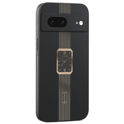 KADEM For Google Pixel 8 Case Leather+TPU+Acrylic Anti-Scratch Phone Cover - Black