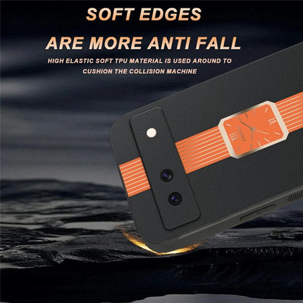 KADEM For Google Pixel 8a Case Leather+TPU+Acrylic Anti-Scratch Phone Cover