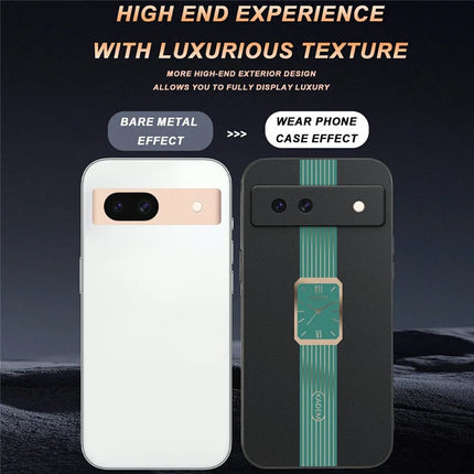KADEM For Google Pixel 8a Case Leather+TPU+Acrylic Anti-Scratch Phone Cover