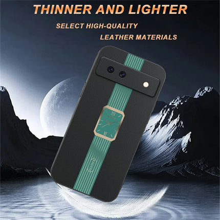 KADEM For Google Pixel 8a Case Leather+TPU+Acrylic Anti-Scratch Phone Cover
