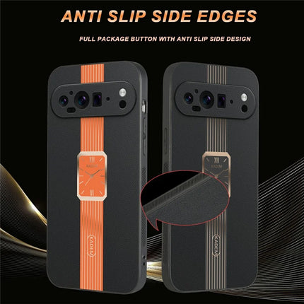 KADEM For Google Pixel 9 Pro Case Leather+TPU+Acrylic Anti-Scratch Phone Cover