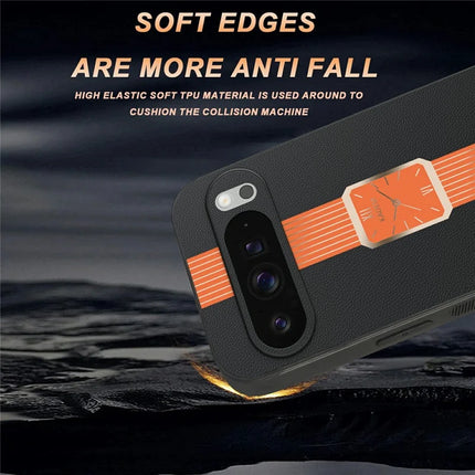 KADEM For Google Pixel 9 Pro XL Case Leather+TPU+Acrylic Anti-Scratch Phone Cover