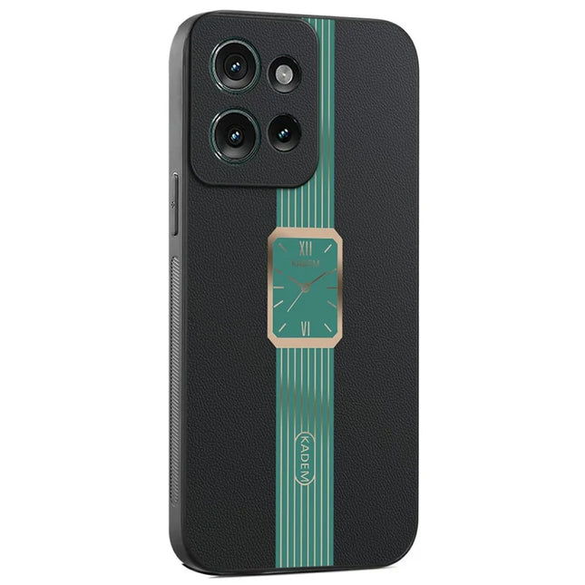 KADEM For Motorola Edge 50 5G Case Leather+TPU+Acrylic Anti-Scratch Phone Cover - Green