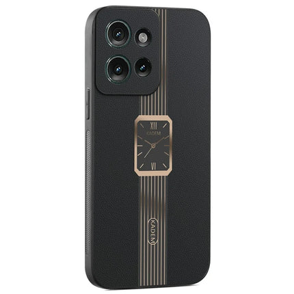 KADEM For Motorola Edge 50 5G Case Leather+TPU+Acrylic Anti-Scratch Phone Cover - Black