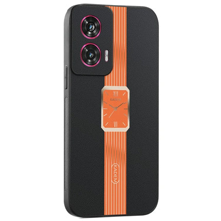 KADEM For Motorola Edge 50 Fusion 5G Case Leather+TPU+Acrylic Anti-Scratch Phone Cover - Orange