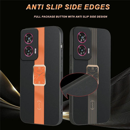 KADEM For Motorola Edge 50 Fusion 5G Case Leather+TPU+Acrylic Anti-Scratch Phone Cover
