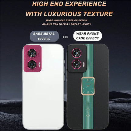 KADEM For Motorola Edge 50 Fusion 5G Case Leather+TPU+Acrylic Anti-Scratch Phone Cover