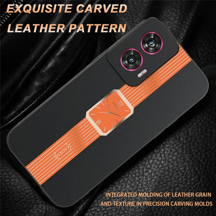 KADEM For Motorola Edge 50 Fusion 5G Case Leather+TPU+Acrylic Anti-Scratch Phone Cover
