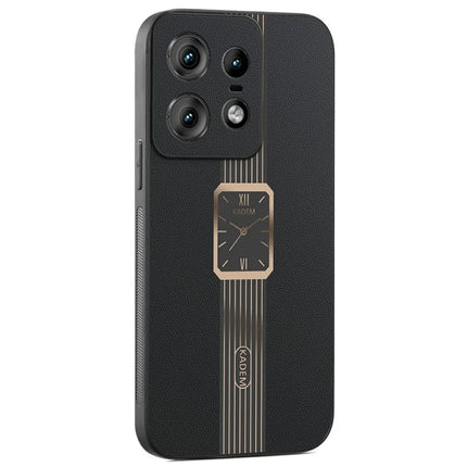 KADEM For Motorola Edge 50 Pro 5G Case Leather+TPU+Acrylic Anti-Scratch Phone Cover - Black