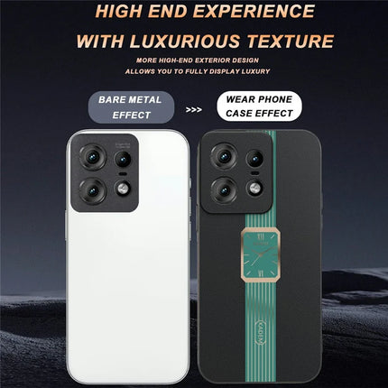 KADEM For Motorola Edge 50 Pro 5G Case Leather+TPU+Acrylic Anti-Scratch Phone Cover