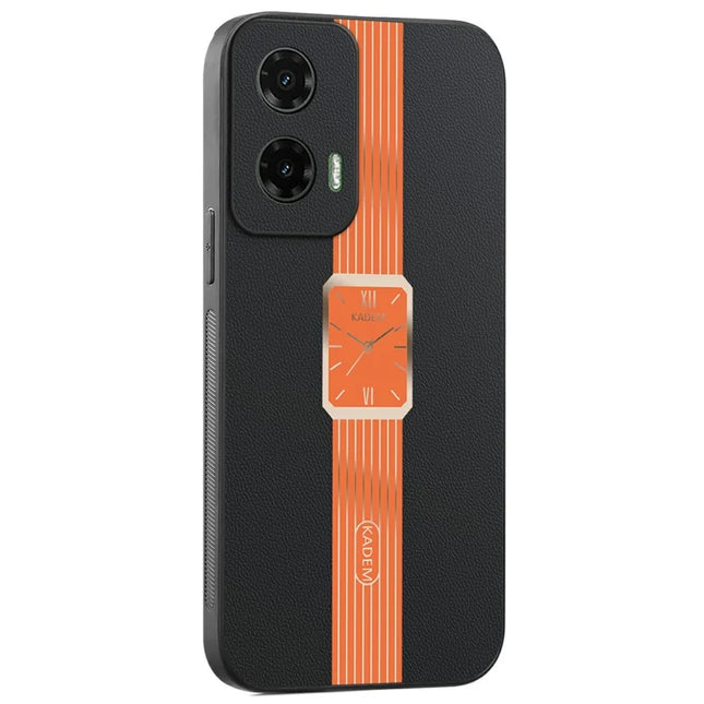 KADEM For Motorola Moto G35 5G Case Leather+TPU+Acrylic Anti-Scratch Phone Cover - Orange