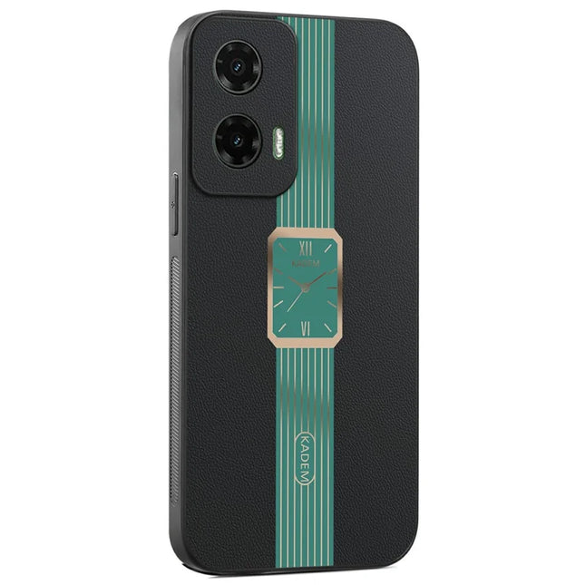 KADEM For Motorola Moto G35 5G Case Leather+TPU+Acrylic Anti-Scratch Phone Cover - Green