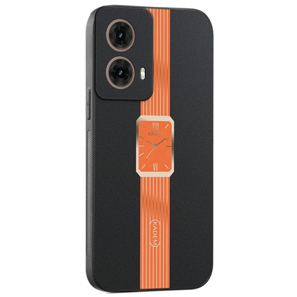KADEM For Motorola Moto G85 5G / S50 Neo 5G Case Leather+TPU+Acrylic Anti-Scratch Phone Cover - Orange