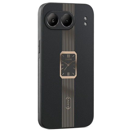 KADEM For OnePlus Nord 4 Case Leather+TPU+Acrylic Anti-Scratch Phone Cover - Black