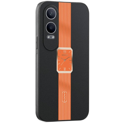 KADEM For Oneplus Nord CE4 Lite 5G / Oppo K12x 5G (China) Case Leather+TPU+Acrylic Anti-Scratch Phone Cover - Orange