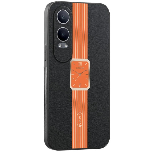 KADEM For Oneplus Nord CE4 Lite 5G / Oppo K12x 5G (China) Case Leather+TPU+Acrylic Anti-Scratch Phone Cover - Orange