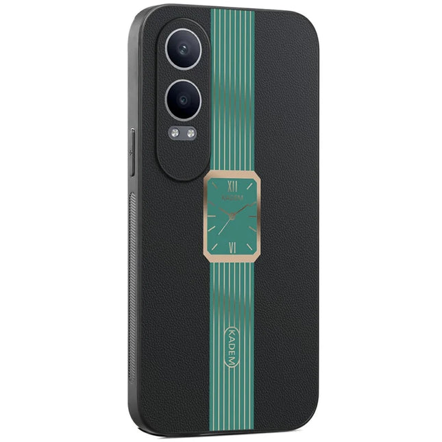 KADEM For Oneplus Nord CE4 Lite 5G / Oppo K12x 5G (China) Case Leather+TPU+Acrylic Anti-Scratch Phone Cover - Green