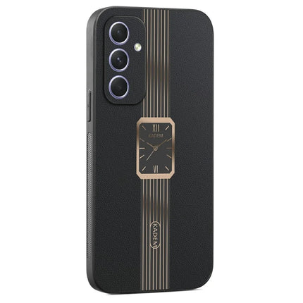 KADEM For Samsung Galaxy A55 5G Case Leather+TPU+Acrylic Anti-Scratch Phone Cover - Black