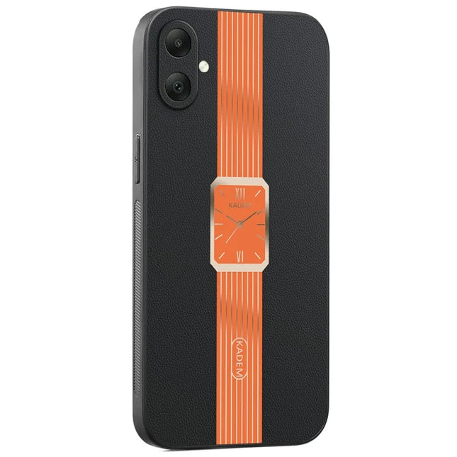 KADEM For Samsung Galaxy A06 Case Leather+TPU+Acrylic Anti-Scratch Phone Cover - Orange