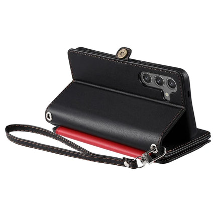 015 Style For Samsung Galaxy A36 5G Case TPU+PU Leather Wallet Phone Cover with Straps