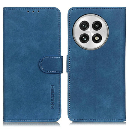 KHAZNEH For OnePlus 13 Case PU Leather Retro Texture Phone Cover - Blue