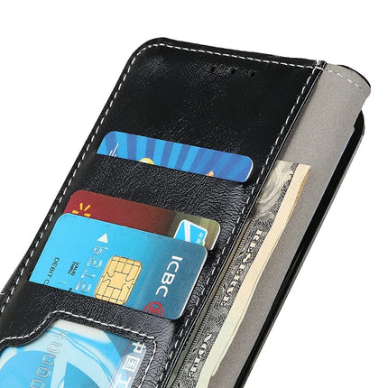 For OnePlus 13 Leather Case Wallet Phone Cover Crazy Horse Texture