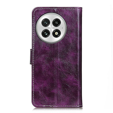 For OnePlus 13 Leather Case Wallet Phone Cover Crazy Horse Texture