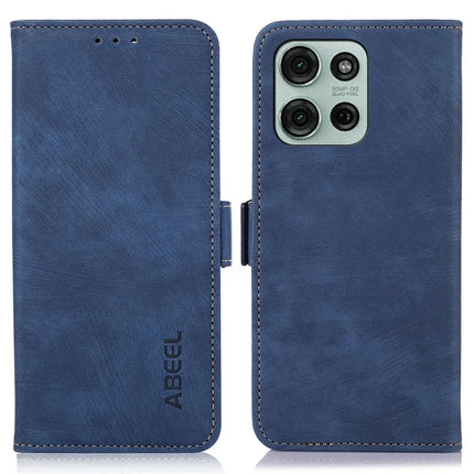 ABEEL For Motorola Moto G75 5G Wallet Phone Case Retro Leather Flip Cover with Stand - Blue