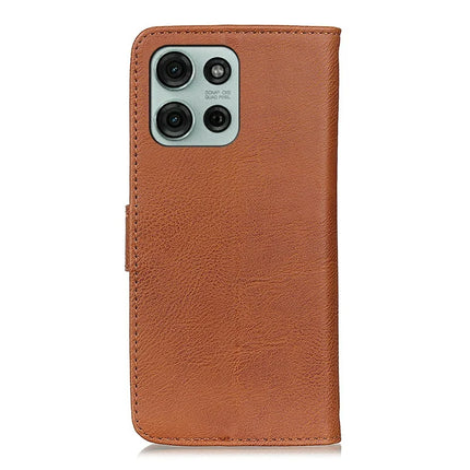 KHAZNEH For Motorola Moto G75 5G Wallet Case Cowhide Texture Leather Flip Phone Cover