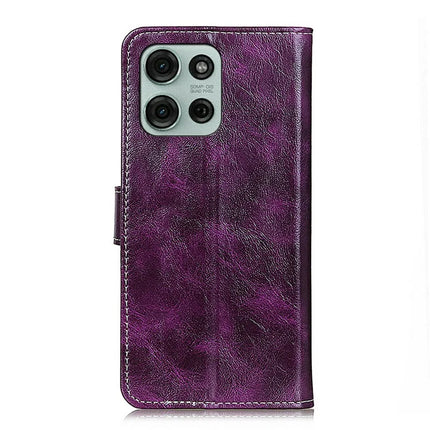 For Motorola Moto G75 5G Leather Case Wallet Phone Cover Crazy Horse Texture