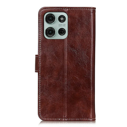 For Motorola Moto G75 5G Leather Case Wallet Phone Cover Crazy Horse Texture