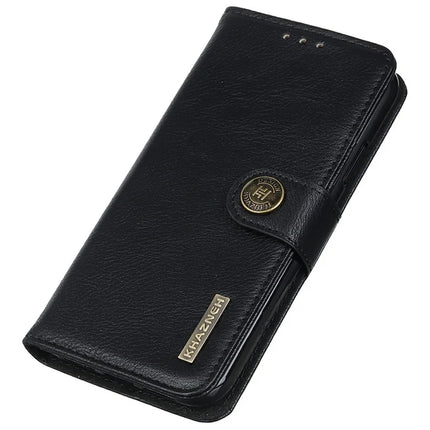 KHAZNEH For Google Pixel 9a Wallet Case Cowhide Texture Leather Flip Phone Cover