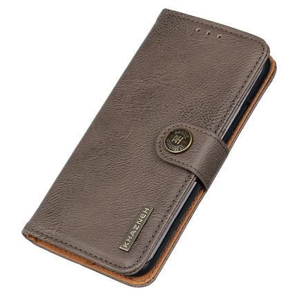 KHAZNEH For Google Pixel 9a Wallet Case Cowhide Texture Leather Flip Phone Cover