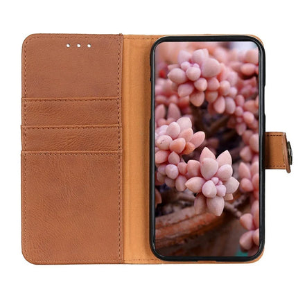KHAZNEH For Google Pixel 9a Wallet Case Cowhide Texture Leather Flip Phone Cover